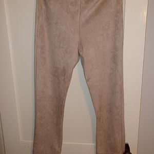 Gretchen Scott Tan Suede Gripeless Pants Sz. L Retail $179